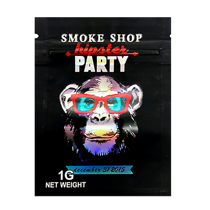 1g Exotic Mylar Bag - Smoke Shop Hipster Party (100 Count)