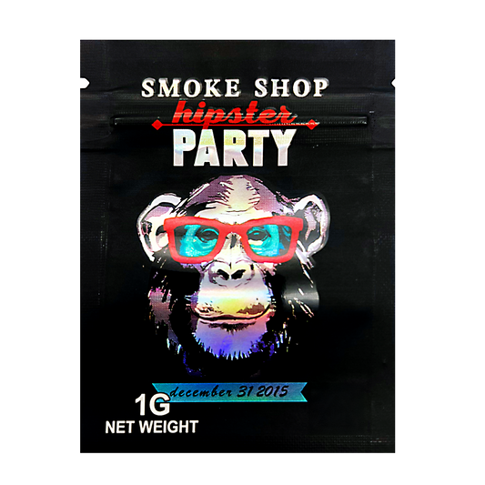 1g Exotic Mylar Bag - Smoke Shop Hipster Party (100 Count)