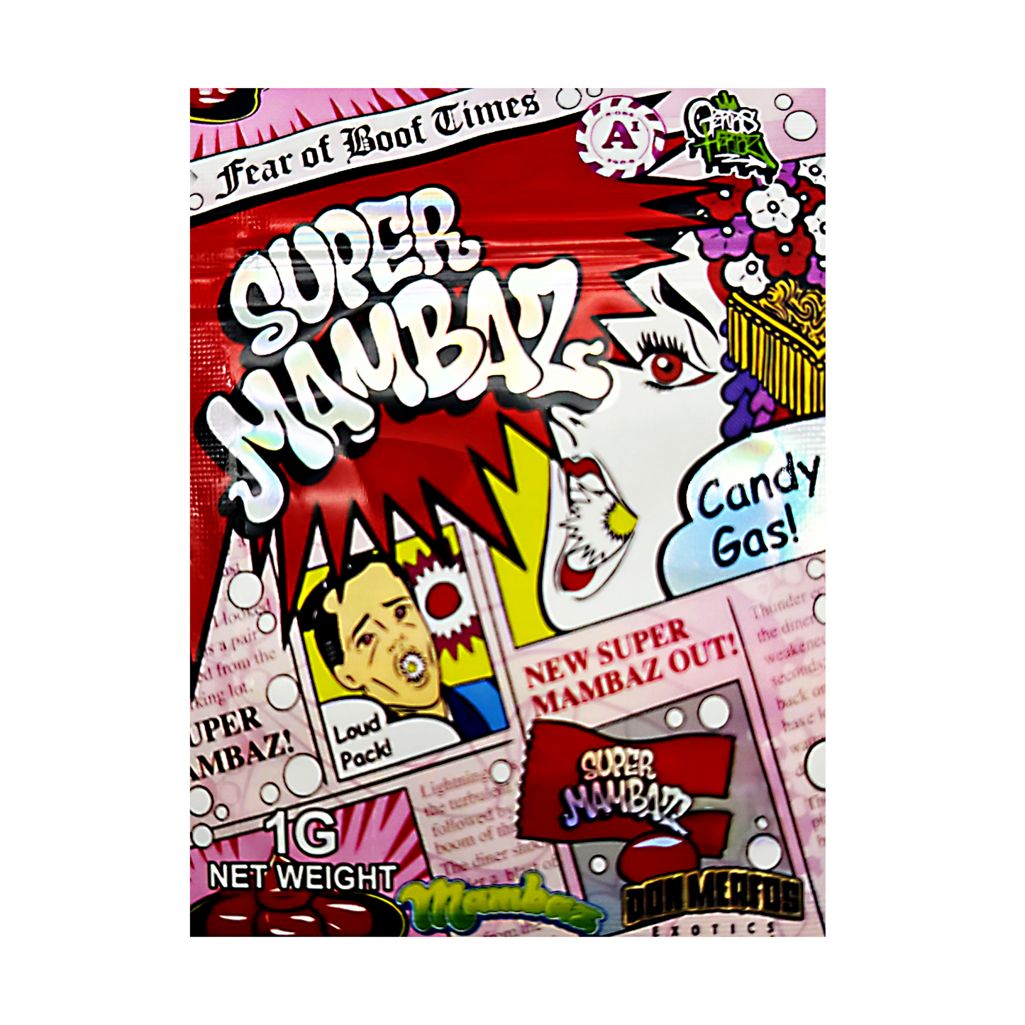 1g Exotic Mylar Bag - Super Mambaz Candy Gas (100 Count)