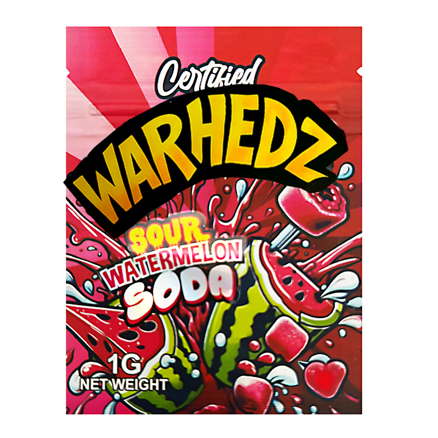 1g Exotic Mylar Bag - Warhedz Sour Waternelon Soda (100 Count)