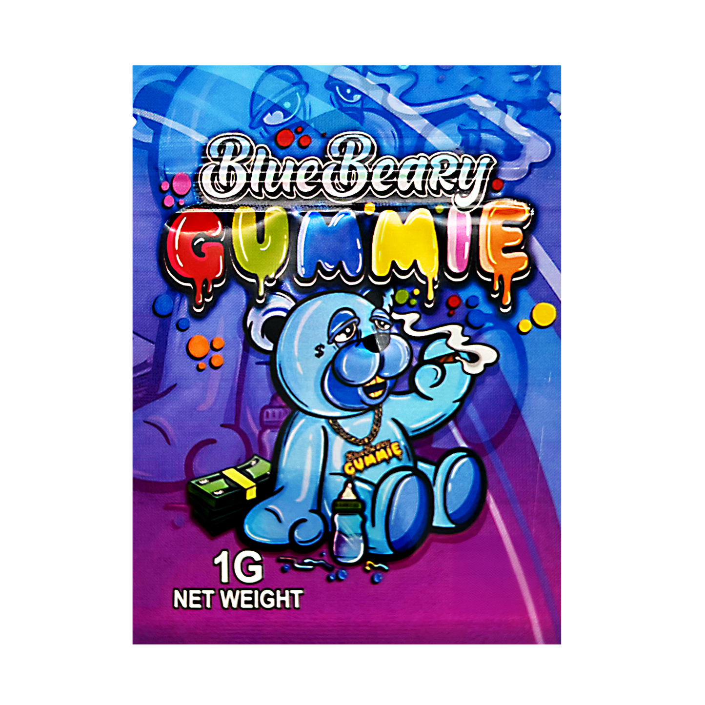 1g Exotic Mylar Bag - BlueBeary Gummie (100 Count)
