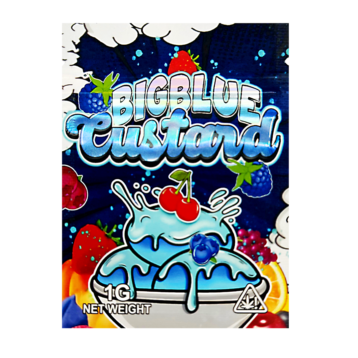 1g Exotic Mylar Bag - Big Blue Custard (100 Count)