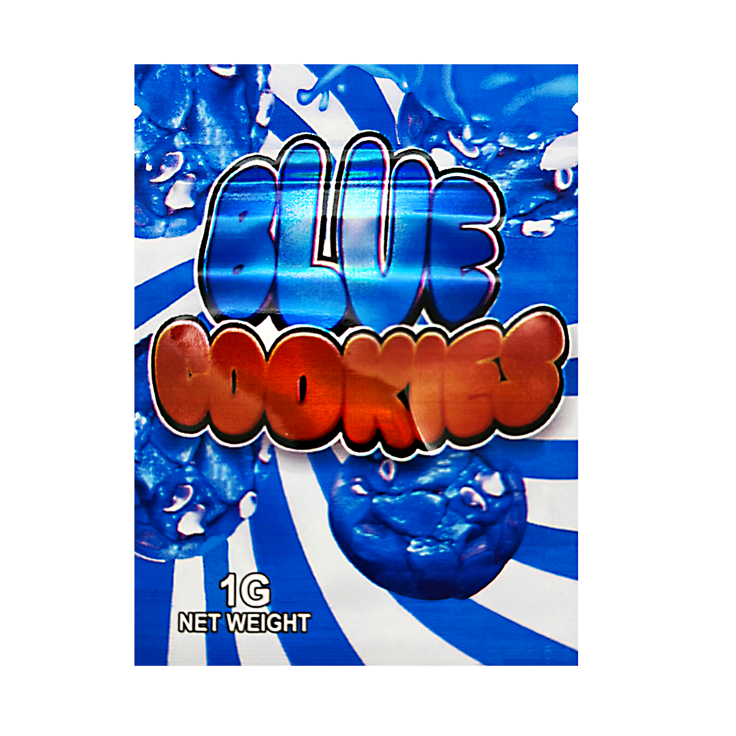 1g Exotic Mylar Bag - Blue Cookies Stripe (100 Count)