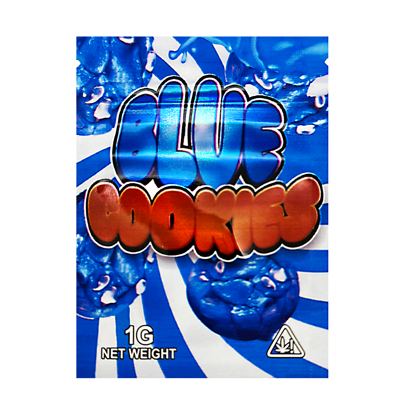 1g Exotic Mylar Bag - Blue Cookies Stripe (100 Count)