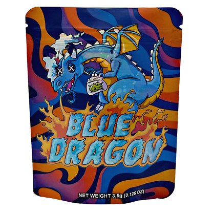 3.5g Exotic Mylar Bag - Blue Dragon (50 Count)