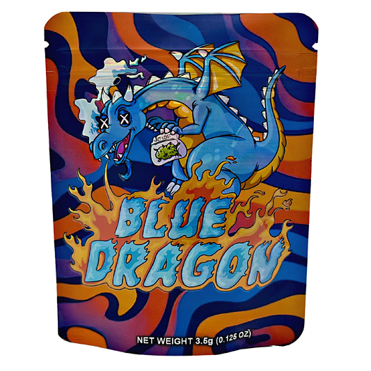 3.5g Exotic Mylar Bag - Blue Dragon (50 Count)