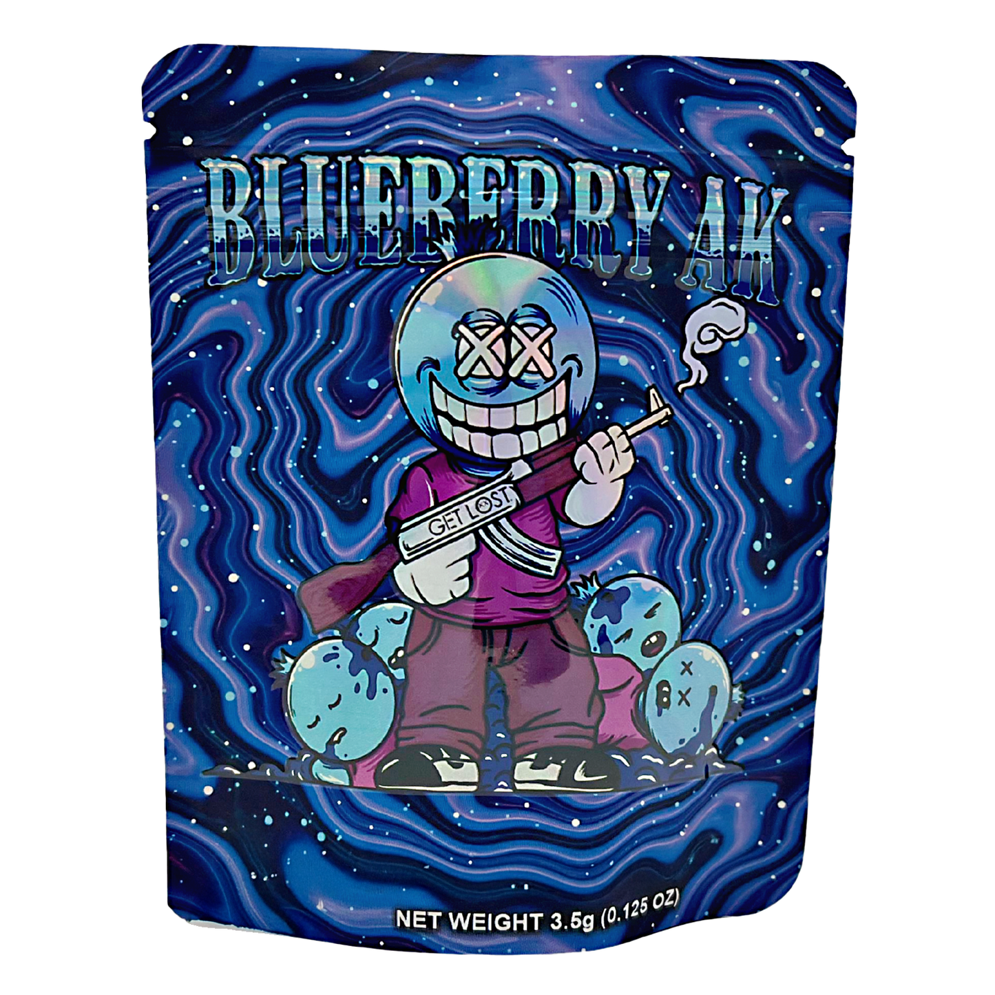 3.5g Exotic Mylar Bag - Blueberry AK (50 Count)