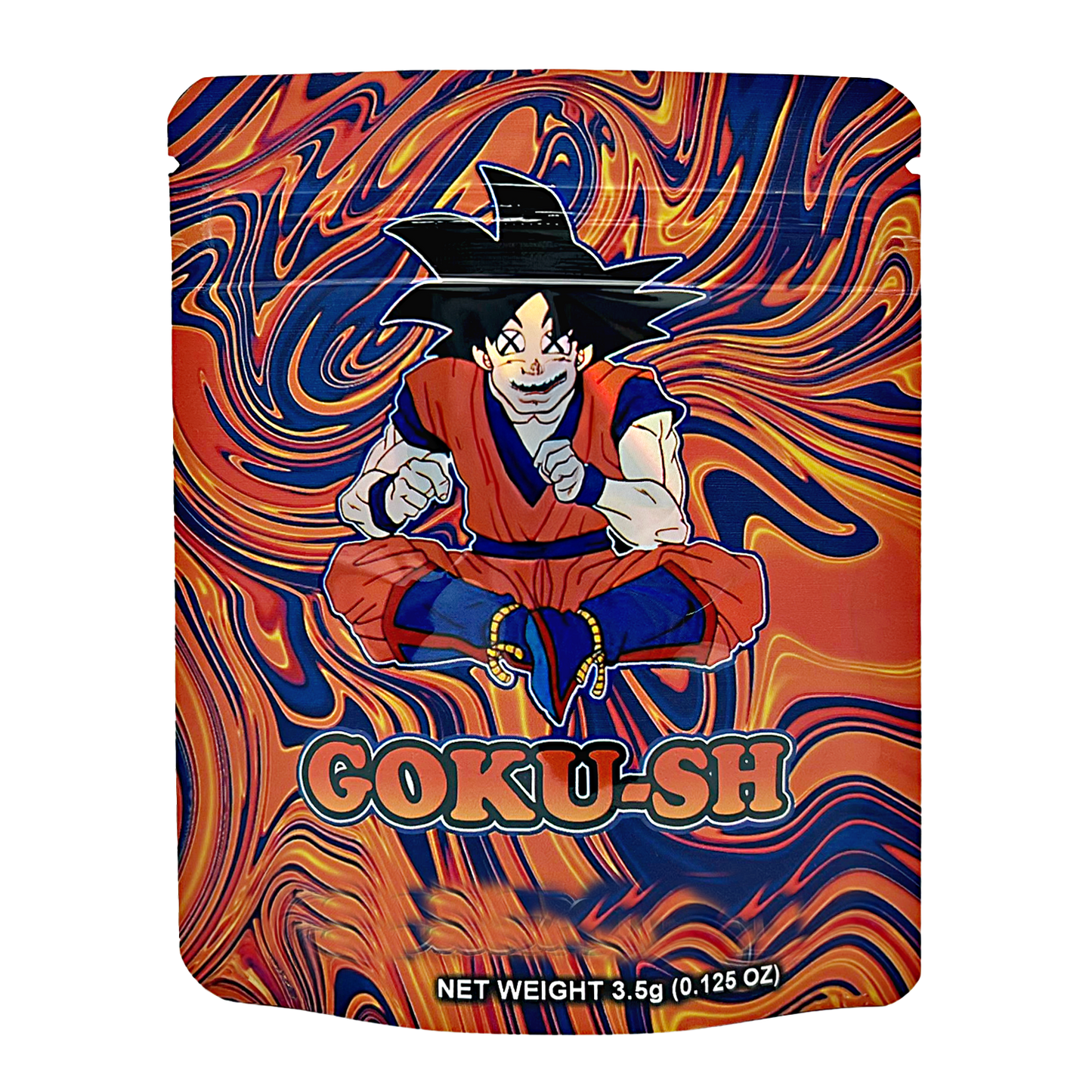 3.5g Exotic Mylar Bag - GOKU-SH Orange (50 Count)