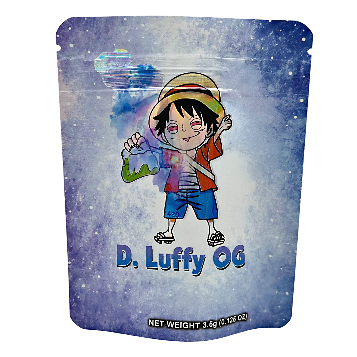 50 Pack - 3.5g Exotic Mylar Bags - D Luffy Stoned