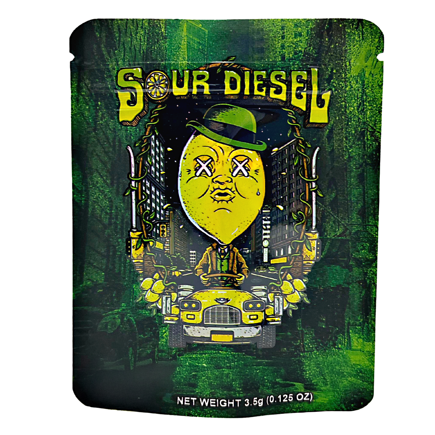 3.5g Exotic Mylar Bag - Sour Diesel Lemon (50 Count)