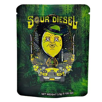 3.5g Exotic Mylar Bag - Sour Diesel Lemon (50 Count)