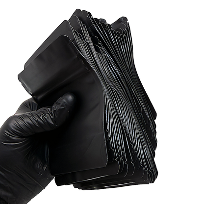 50 Pack -  3.5g Small (4" x 5") Black Plain Mylar Bags with Child Resistant Zipper – Heat Seal Foil Storage Pouches