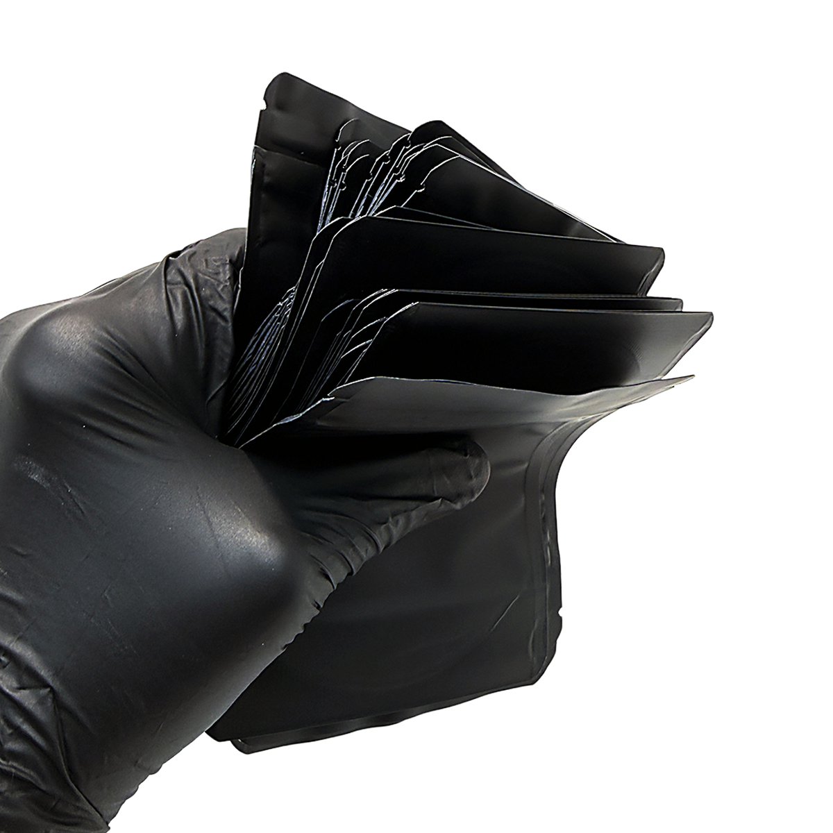 50 Pack -  3.5g Small (4" x 5") Black Plain Mylar Bags with Child Resistant Zipper – Heat Seal Foil Storage Pouches