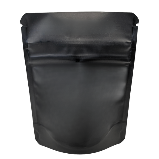 50 Pack -  3.5g Small (4" x 5") Black Plain Mylar Bags with Child Resistant Zipper – Heat Seal Foil Storage Pouches