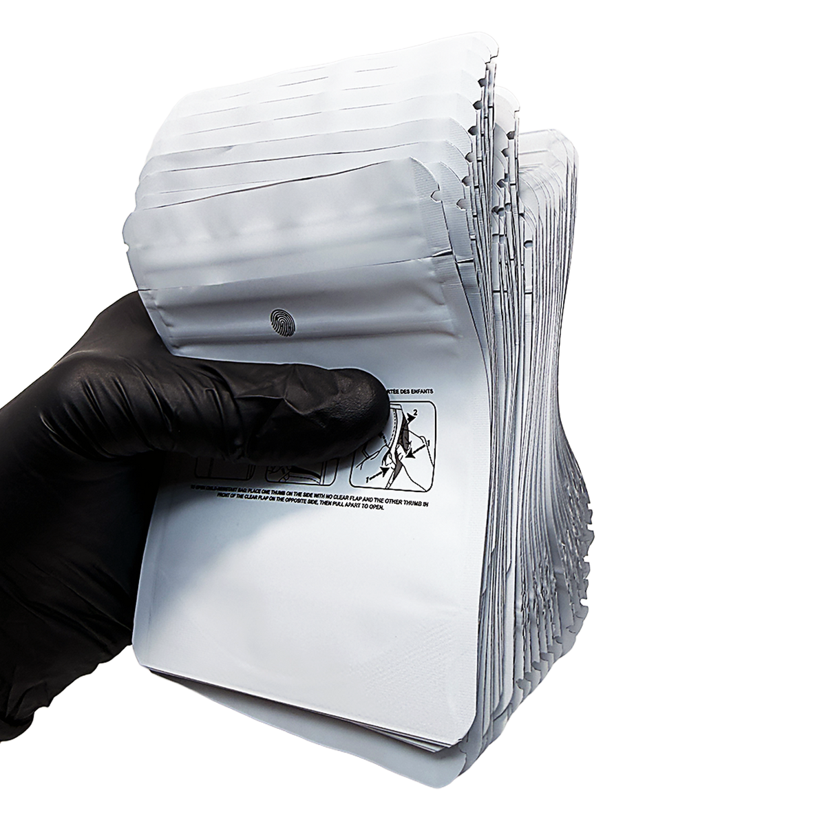 50 Pack -  3.5g Small (4" x 5") White Plain Mylar Bags with Child Resistant Zipper – Heat Seal Foil Storage Pouches