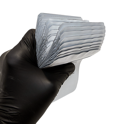 50 Pack -  3.5g Small (4" x 5") White Plain Mylar Bags with Child Resistant Zipper – Heat Seal Foil Storage Pouches