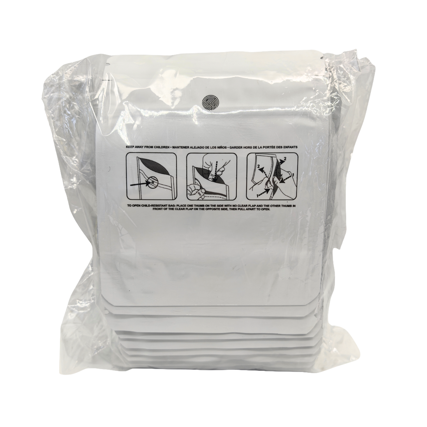 50 Pack -  3.5g Small (4" x 5") White Plain Mylar Bags with Child Resistant Zipper – Heat Seal Foil Storage Pouches