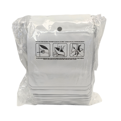 50 Pack -  3.5g Small (4" x 5") White Plain Mylar Bags with Child Resistant Zipper – Heat Seal Foil Storage Pouches