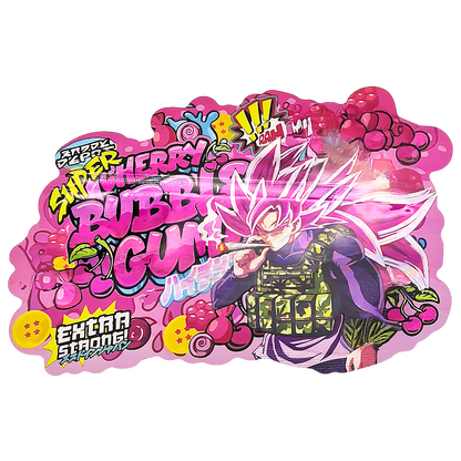 50 Pack – 3.5g Special Die Cut Shaped Mylar Bag - Kandy Depo Cherry Bubblegum