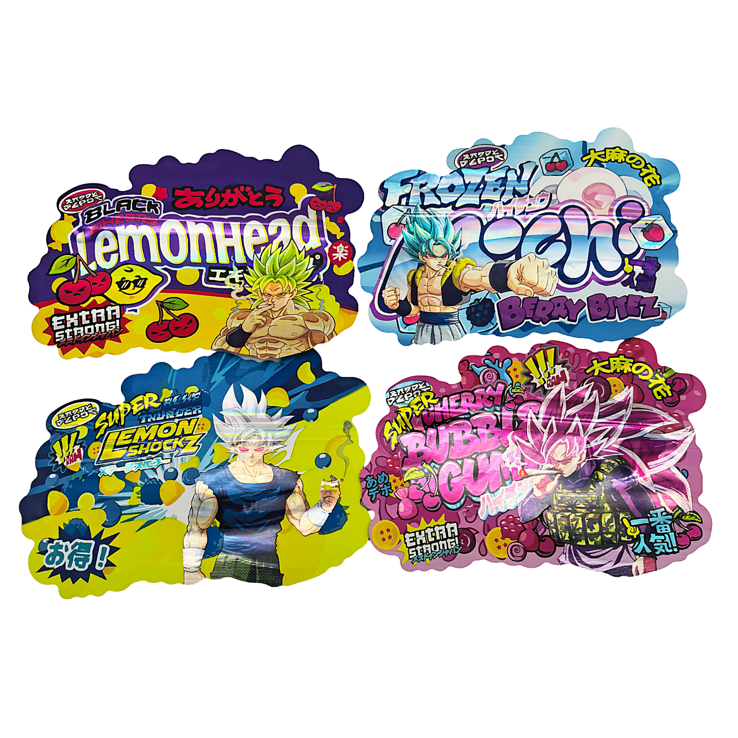 50 Pack – 3.5g Special Die Cut Shaped Mylar Bag - Kandy Depo Lemon Shockz