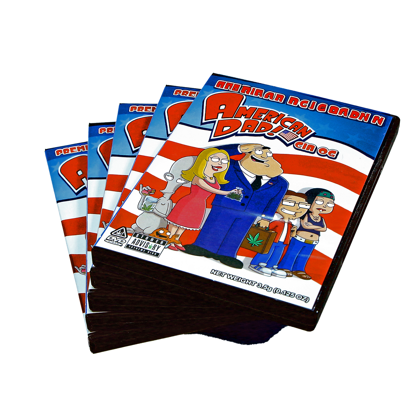 5 Count DVD Case & Mylar Bag - Design 001 - 3.5 Capacity