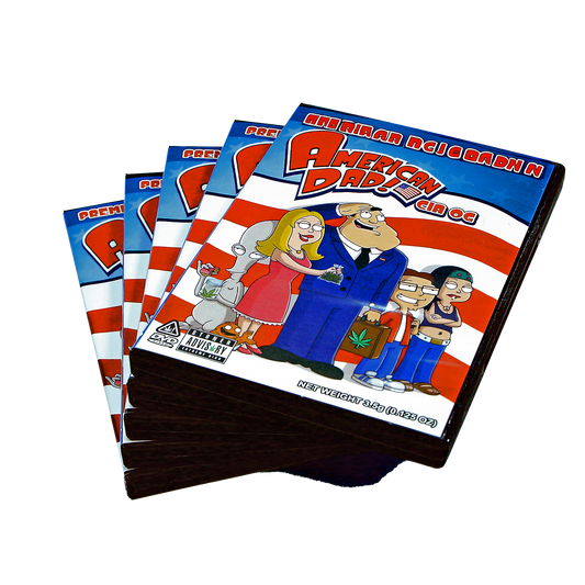 5 Count DVD Case & Mylar Bag - Design 001 - 3.5 Capacity