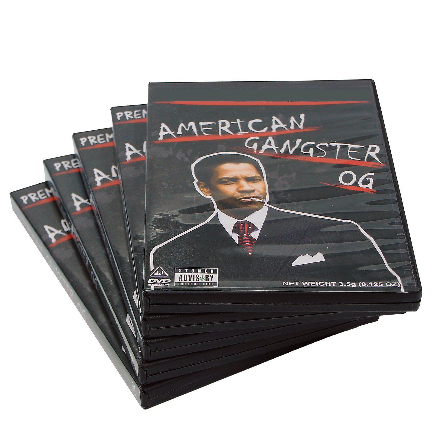 5 Count DVD Case & Mylar Bag - Design 002 - 3.5 Capacity