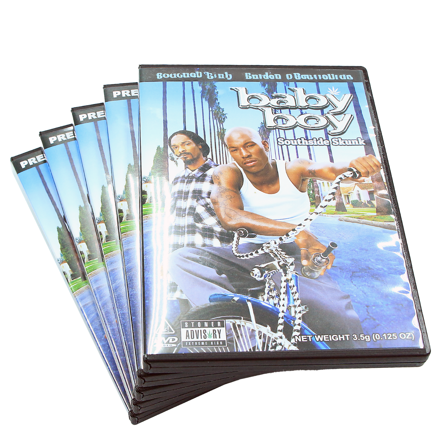 5 Count DVD Case & Mylar Bag - Design 004 - 3.5 Capacity