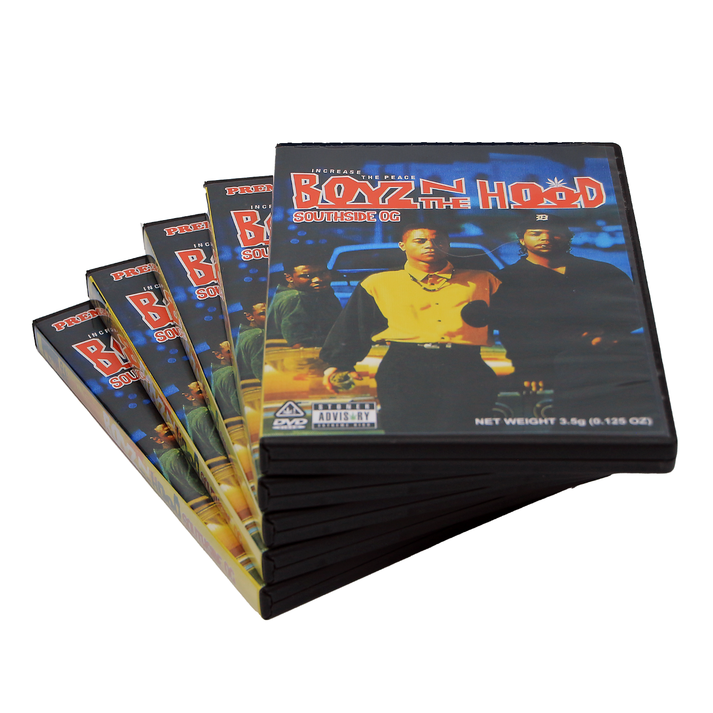 5 Count DVD Case & Mylar Bag - Design 006 - 3.5 Capacity