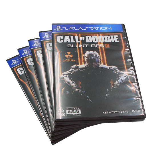 5 Pack - 3.5g DVD Case & Mylar Bag Combo - Call of Doobie Blunt Ops