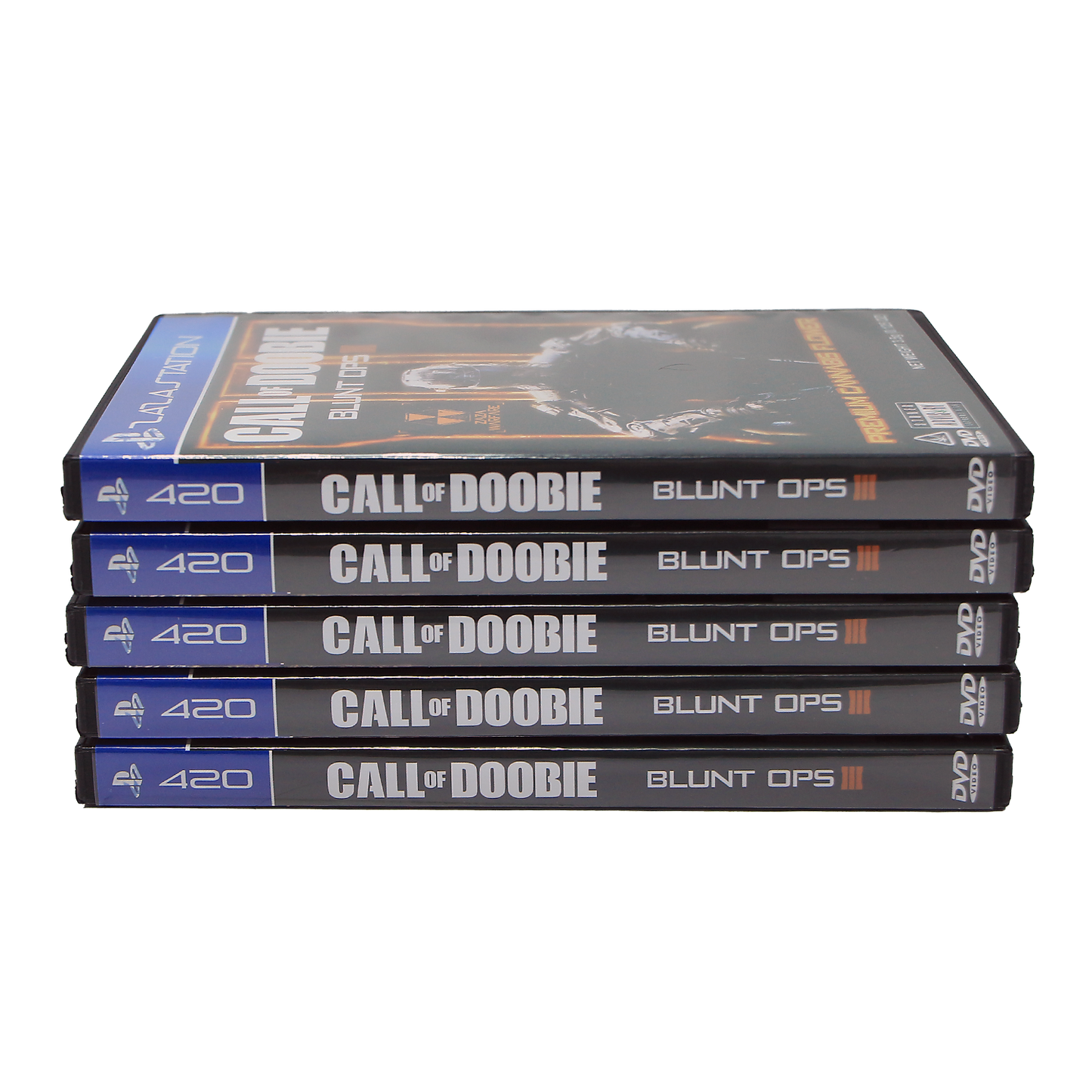 5 Pack - 3.5g DVD Case & Mylar Bag Combo - Call of Doobie Blunt Ops
