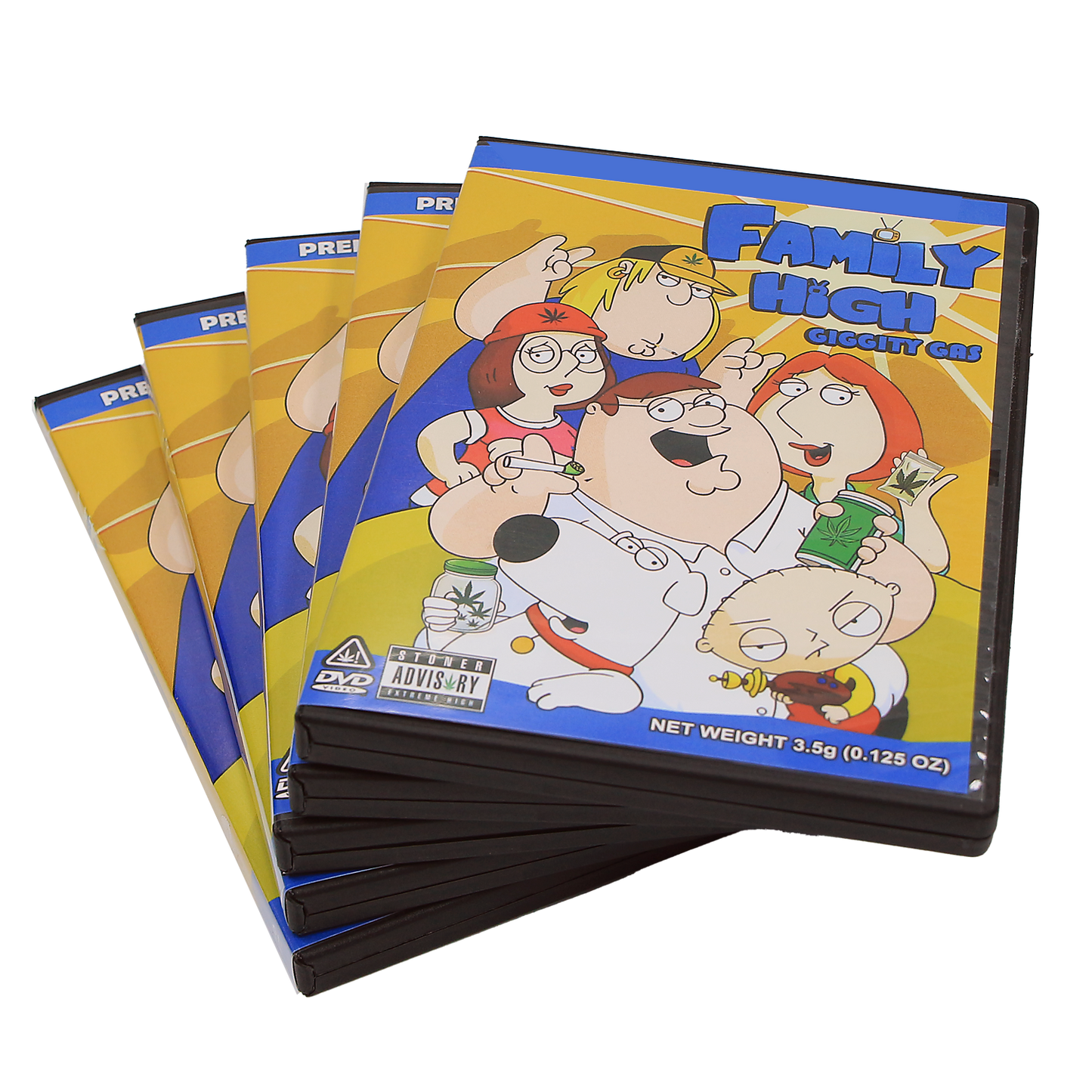 5 Count DVD Case & Mylar Bag - Design 012 - 3.5 Capacity