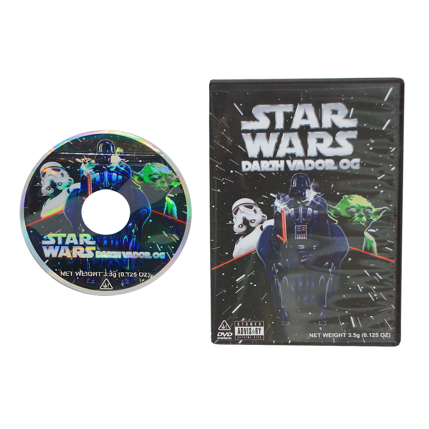 5 Count DVD Case & Mylar Bag - Design 037 - 3.5 Capacity