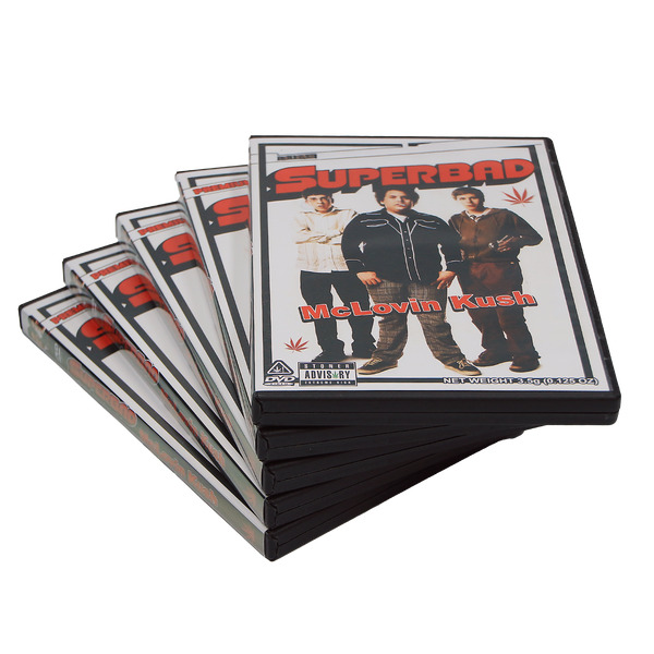5 Pack - 3.5g DVD Case & Mylar Bag Combo - Superbad McLovin