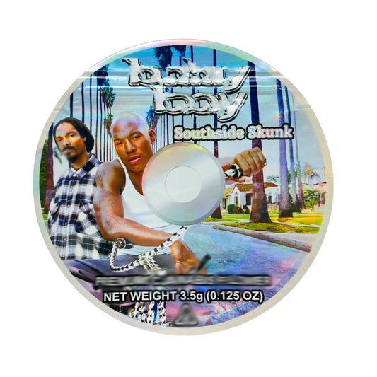 50 Pack - 3.5G DVD Shaped Mylar Bags - Baby Boy Southside Skunk