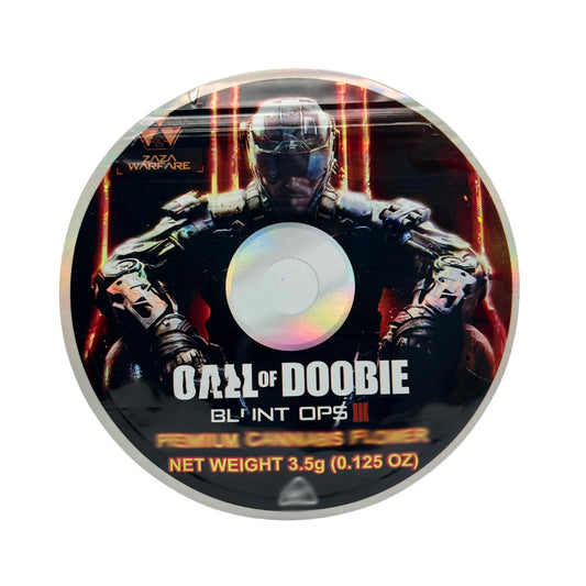 50 Pack - 3.5G DVD Shaped Mylar Bags - Call of Doobie Blunt Ops