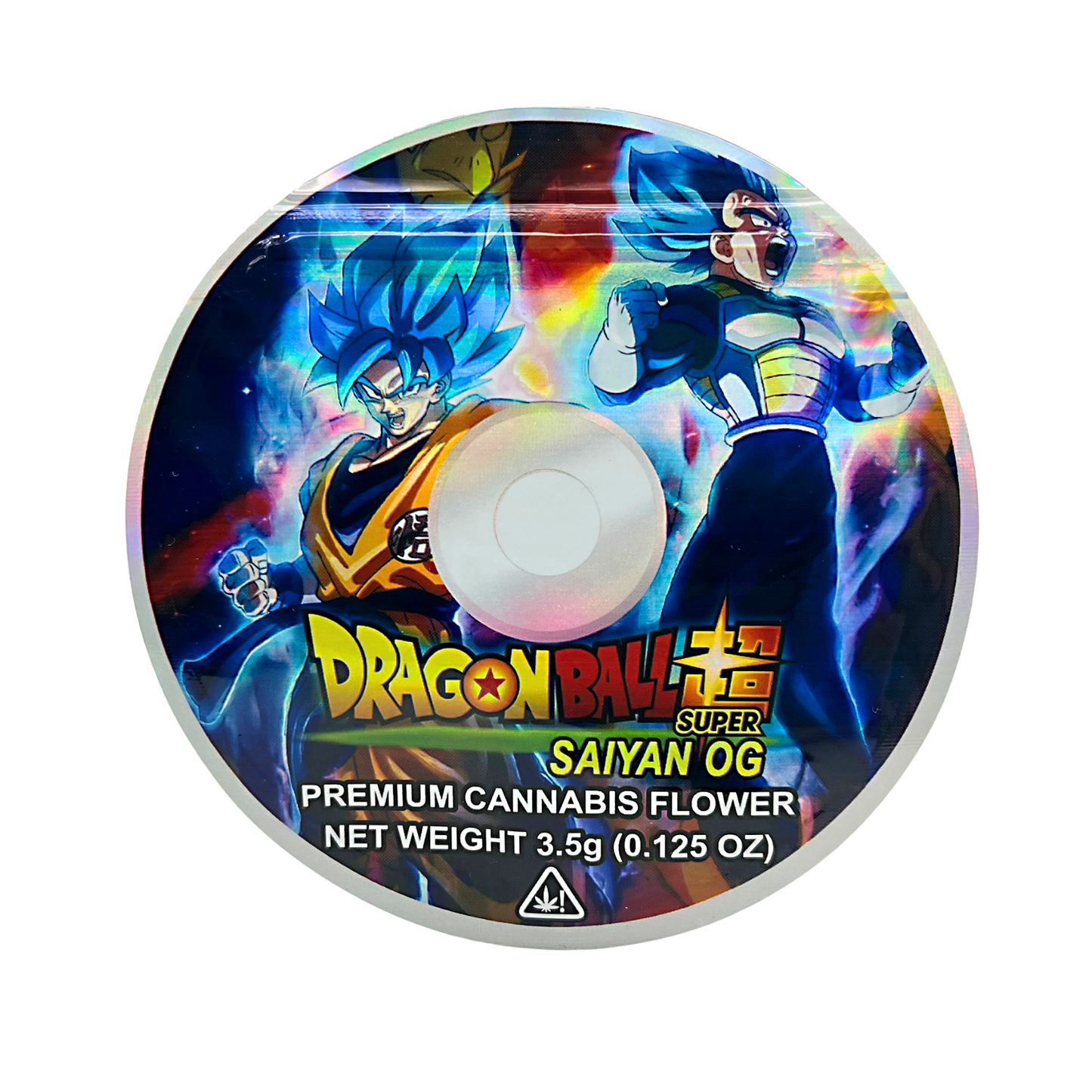 3.5g DVD Shaped Mylar Bag - DragonBall Saitan OG (50 Count)