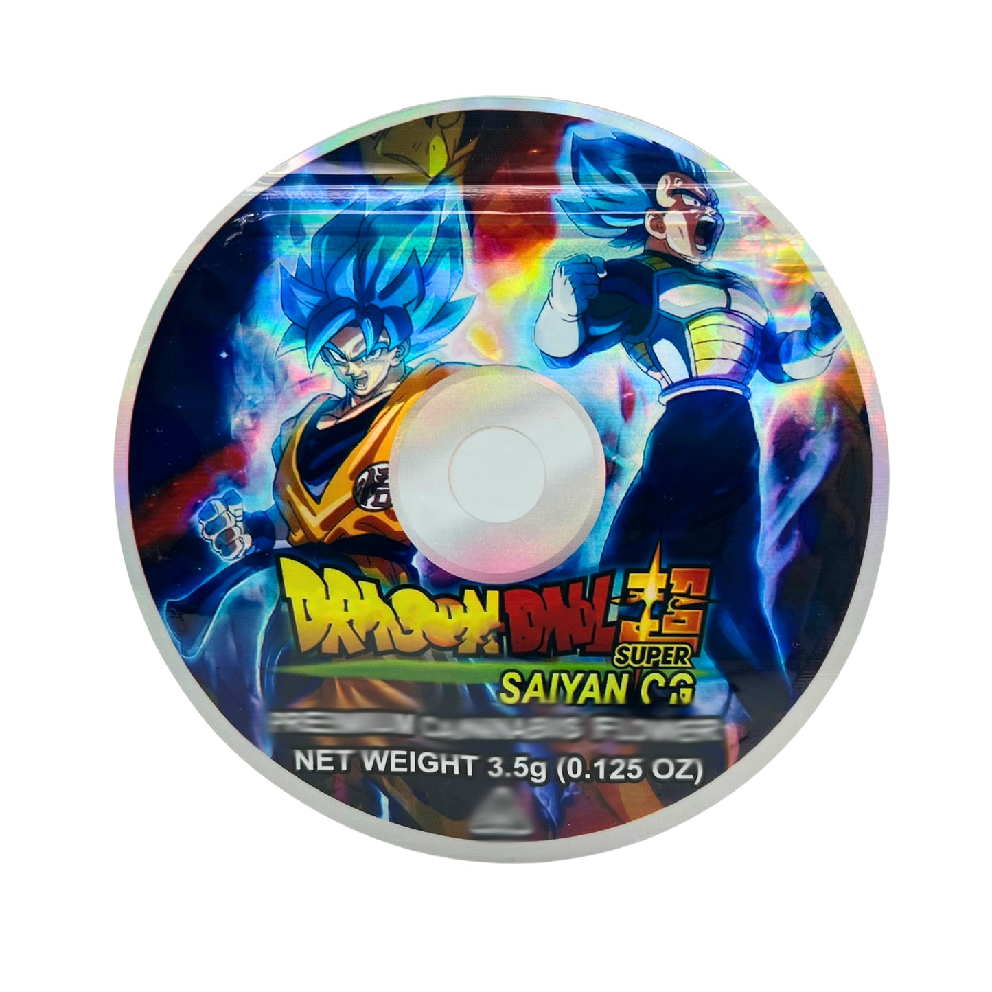 3.5g DVD Shaped Mylar Bag - DragonBall Saitan OG (50 Count)