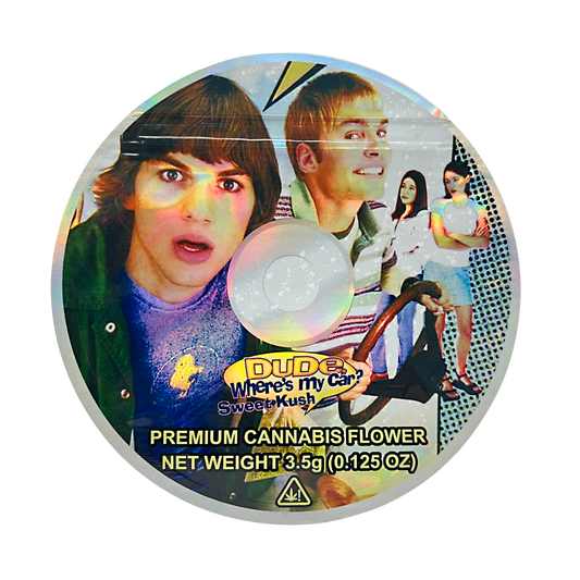 3.5g DVD Shaped Mylar Bag - Dude Where is My Car Sweet Kush (50 Count)