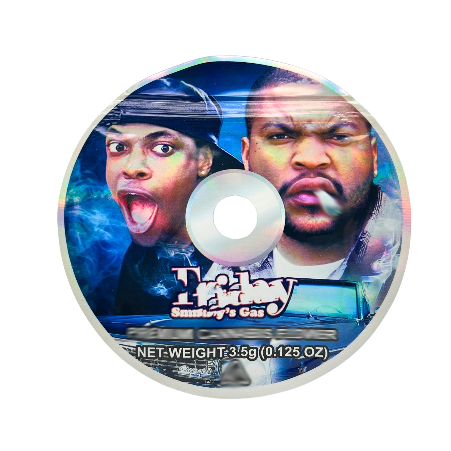 3.5g DVD Shaped Mylar Bag - Friday Smokey's Gas (50 Count)