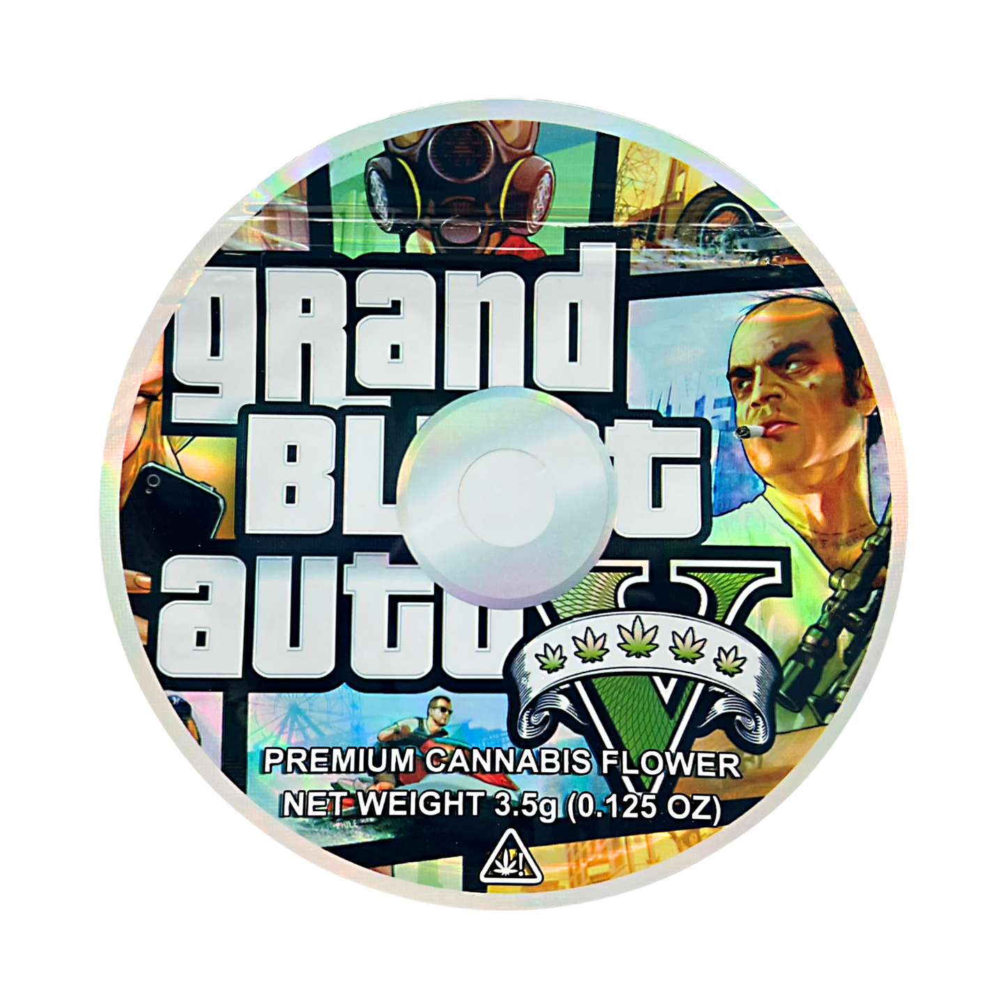 3.5g DVD Shaped Mylar Bag - Grand Blunt Auto (50 Count)