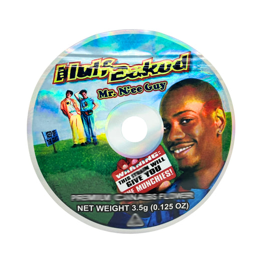 50 Pack - 3.5G DVD Shaped Mylar Bags - Half Baked Mr. Nice Guy