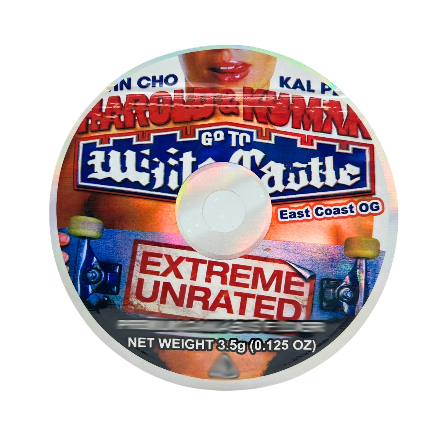 3.5g DVD Shaped Mylar Bag - White Castle East Coast OG (50 Count)
