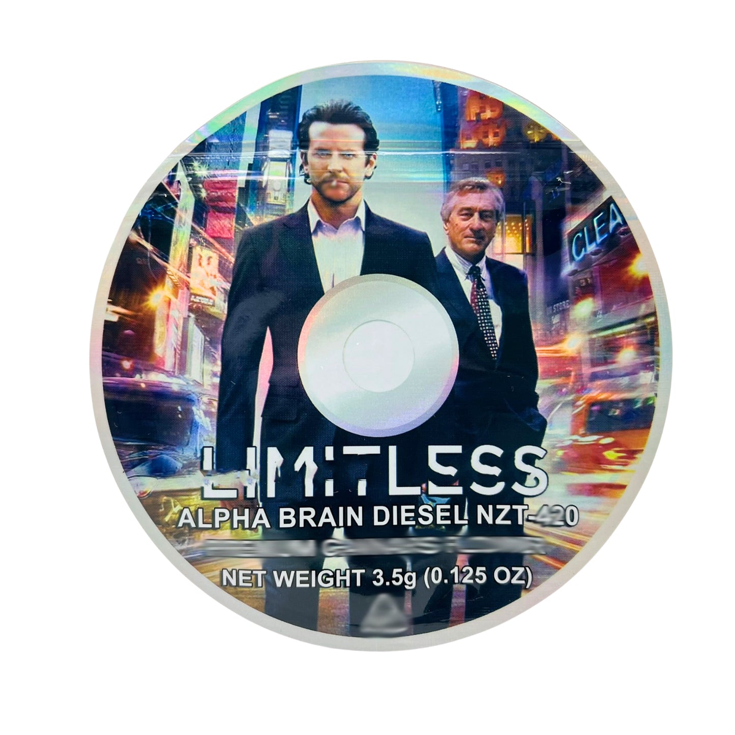 3.5g DVD Shaped Mylar Bag - Limitless Alpha Brain Diesel (50 Count)