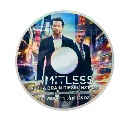3.5g DVD Shaped Mylar Bag - Limitless Alpha Brain Diesel (50 Count)