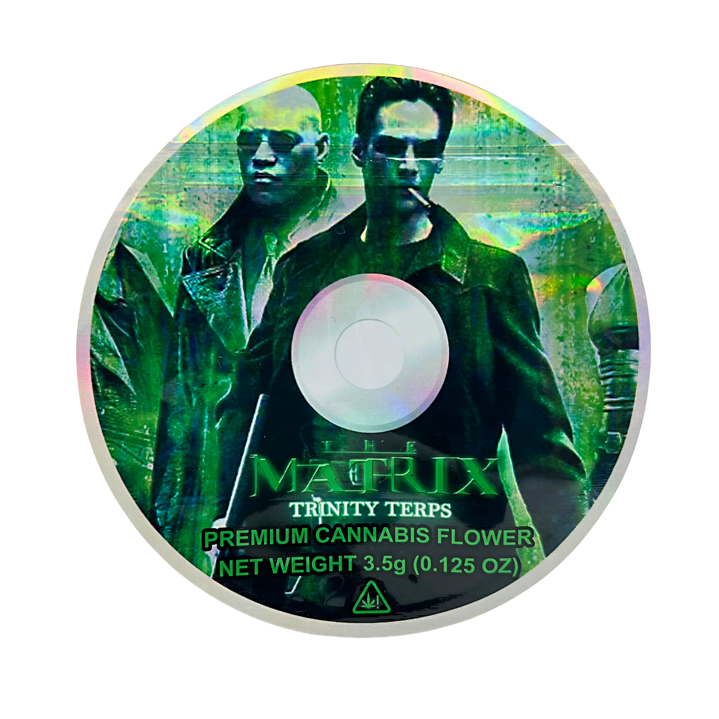 3.5g DVD Shaped Mylar Bag - Matrix Trinity Terps (50 Count)