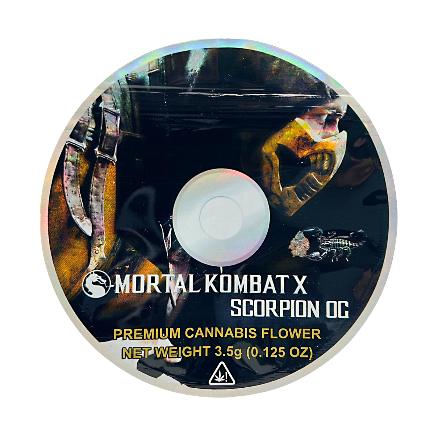 3.5g DVD Shaped Mylar Bag - Mortal Kombat X Scorpion OG (50 Count)