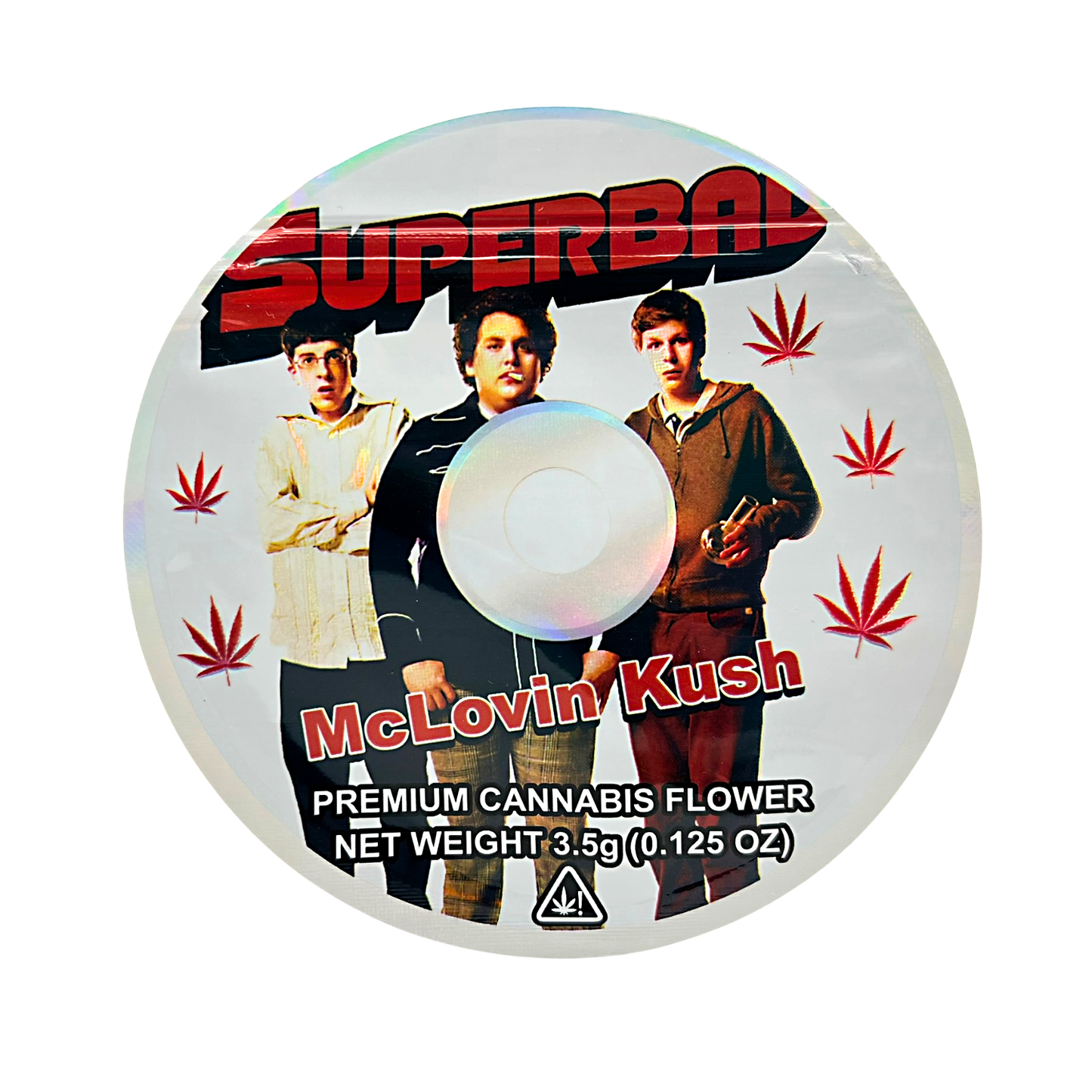 3.5g DVD Shaped Mylar Bag - Superbad McLovin Kush (50 Count)