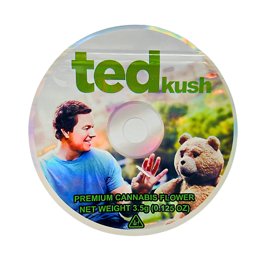 3.5g DVD Shaped Mylar Bag - Ted Kush Thunder Buddies for Life (50 Count)