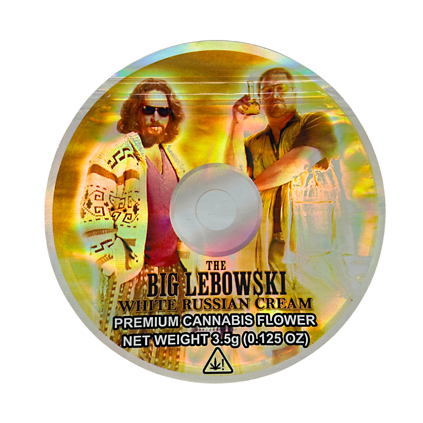3.5g DVD Shaped Mylar Bag - The Glebowski White Russian Cream (50 Count)